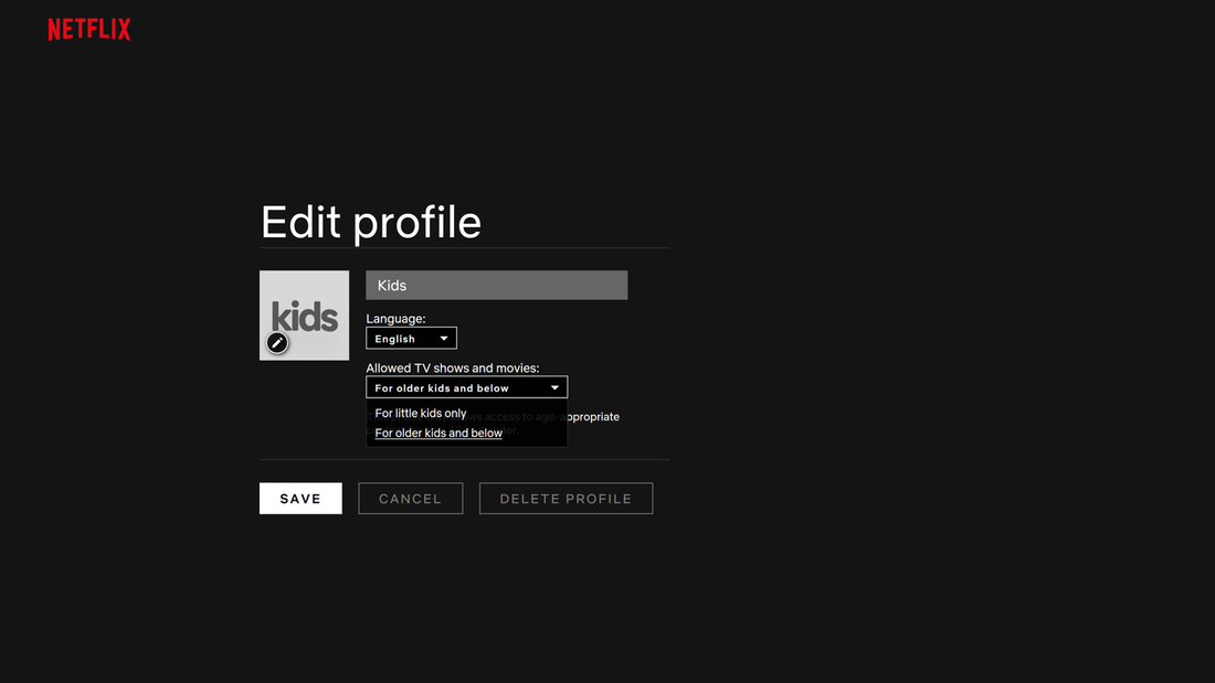 Netflix Kids Profile Settings